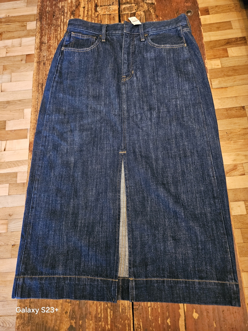 Classic Women's Dark Blue Denim Midi Skirt - J. Crew Waist Size 29